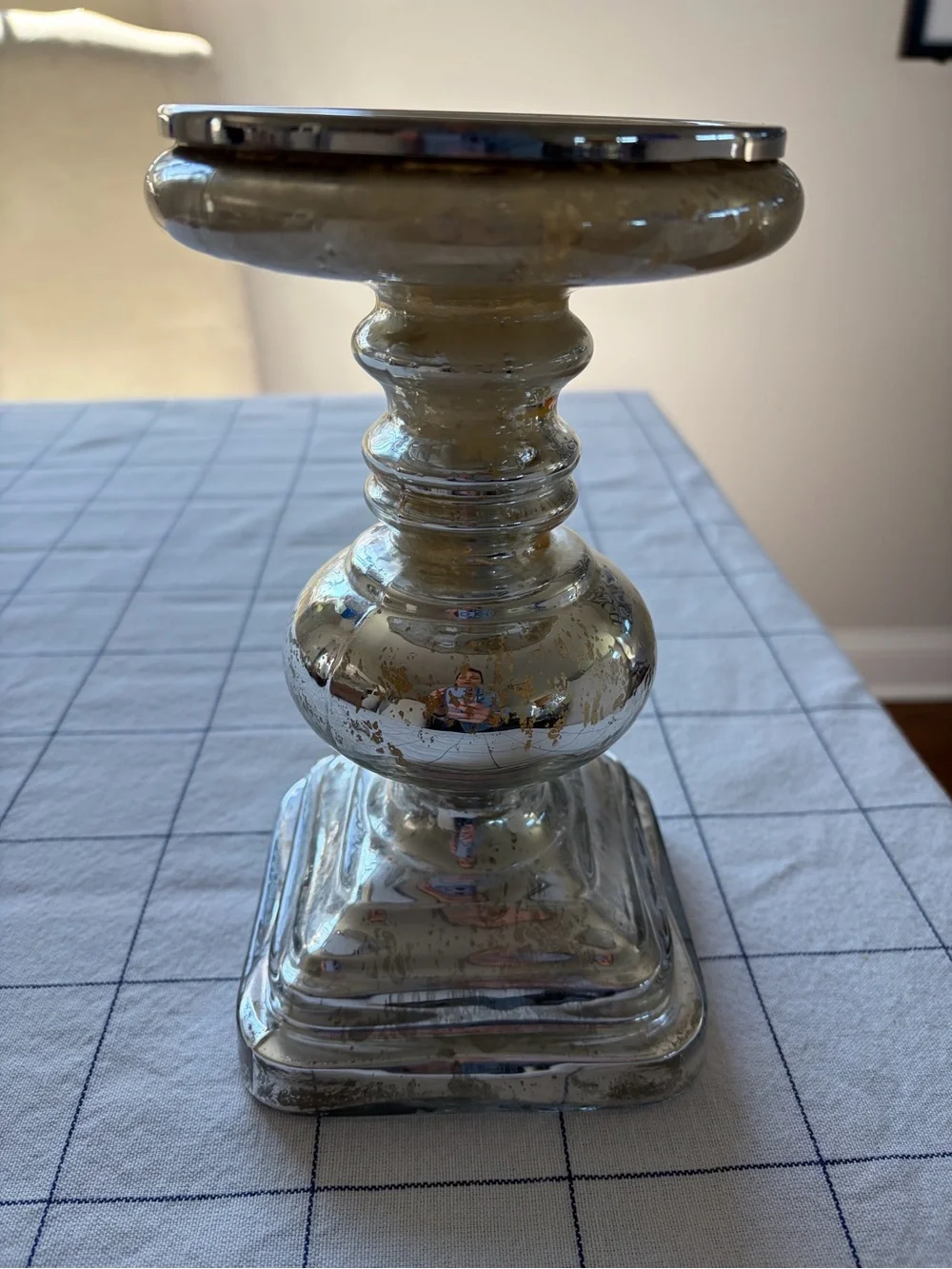 Pottery Barn Antique Mercury Piller Holder Medium 9